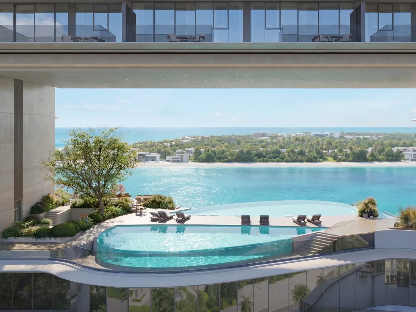 Pool terrace overlooking the water, The Meriva Collection